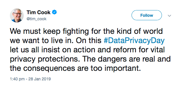 Timcook Tweet On dataprivacy