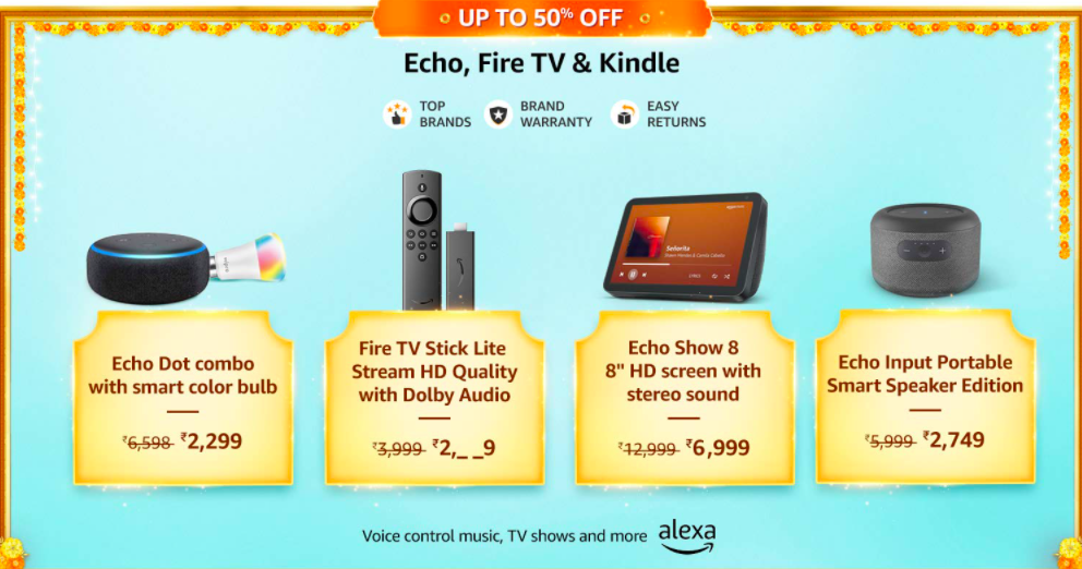 Amazon Up to 50% Off On Echo, Fire TV
