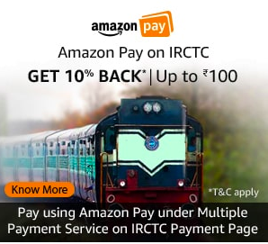IRCTC -Amazon Pay Cashback 