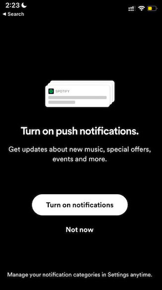 Turn On Push Notification Spotify